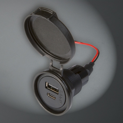 USB-C/A Steckdose 2-fach 3,6A zum Einbau mit Kappe